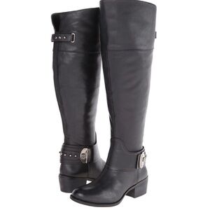 Beatrix Harness Boot in Black/Juba Silver color size US 8.5.